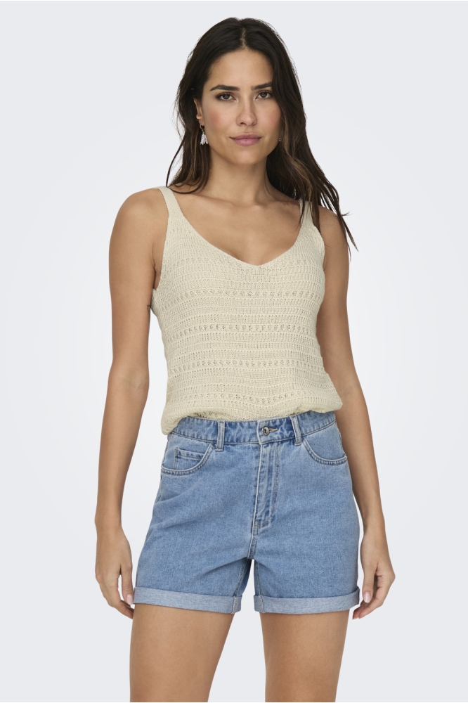 JDYTROPICA S/L V-NECK TOP KNT 15320721 BRICH